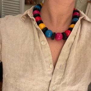 Chunky VINTAGE 1980s YSL chunky beaded necklace